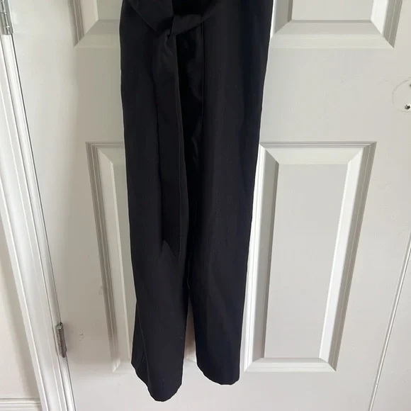Skies Are Blue Size XS Black Jumpsuit V-Neck Tie Waist - Picture 3 of 7